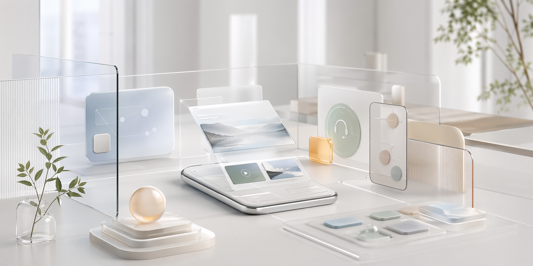 Abstract company operations studio for mobile digital services